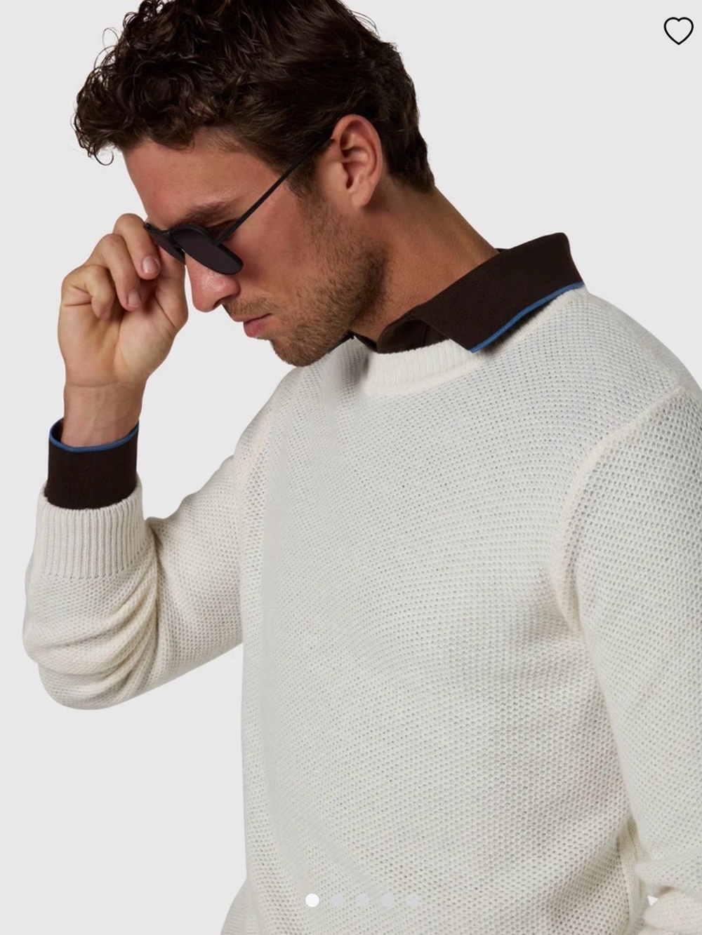 North Sails Honeycomb Men’s Cream Textured Crewneck Sweater